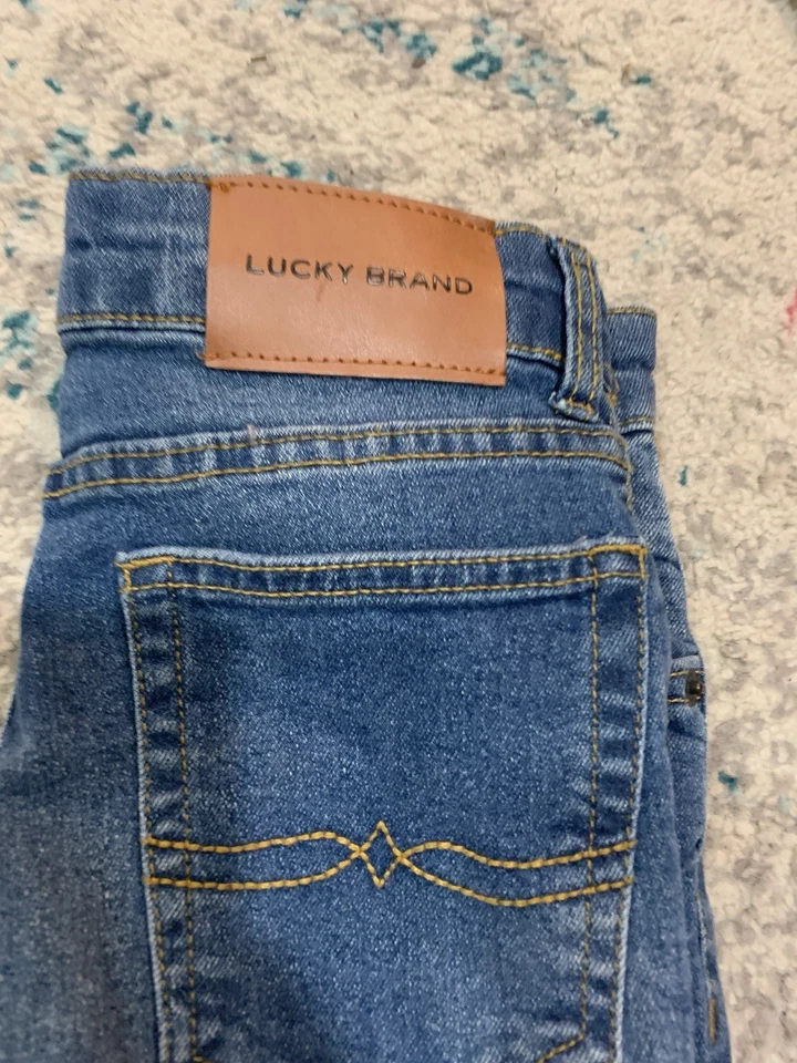 Pantalones de mezclilla Lucky Brand para niños talla 8 usados rectos clásicos elásticos Foto 2 de 4