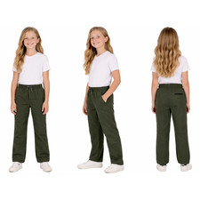 Gerry Boys Girls Youth Canvas Tricot Pant Elastic Waist Green Size M 10/12
