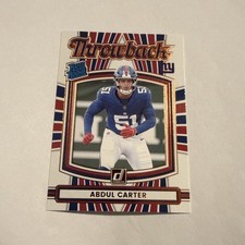 Abdul Carter 2025 Panini Donruss Rated Rookie Throwback #49 New York Giants (RC)