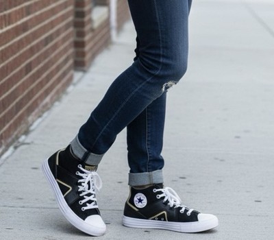 Converse All Star Unisex  menTop Sneakers Black/WhiteUp men s 6.5 or women 7.5