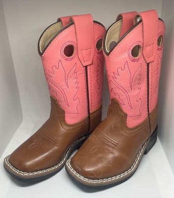 Old West Boots Girls Pink Leather 5.5-D BSI1839