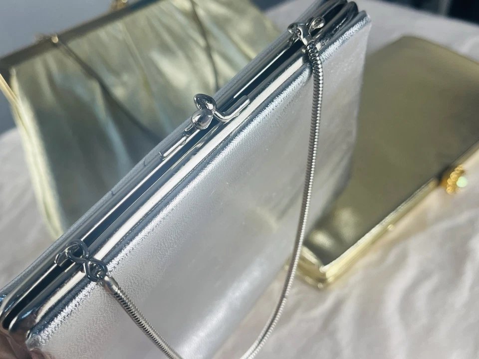 Lot of 3 - Vintage Women's Assorted Evening Bags Purses  Gold Silver Bling - Image 3 of 4