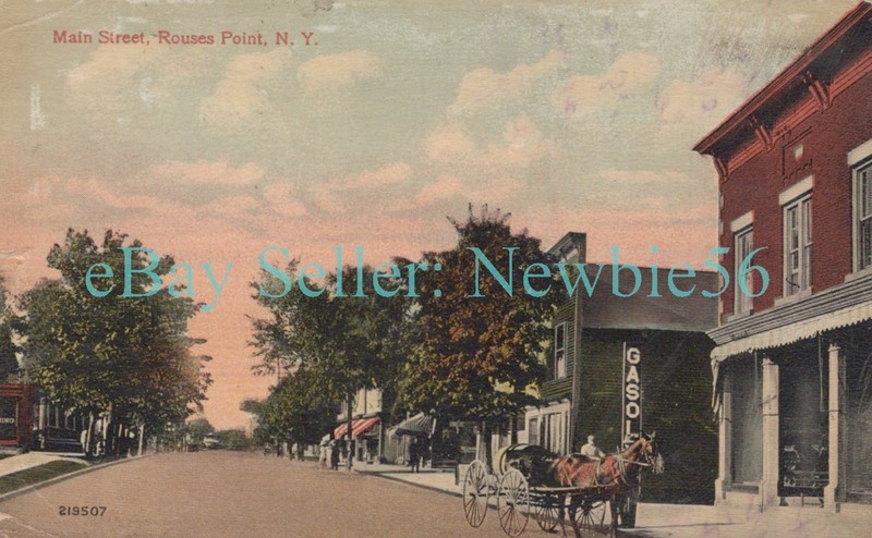 Rouses Point NY - MAIN STREET STORE FRONTS - Postcard Clinton County