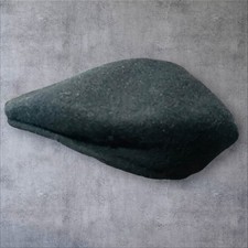 Ivy Cap Black Wool Men's Winter Hat Retro Beret, Size L 59 cm