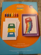 Mondo Llama Squeegee Art Kit 6 Paints,4 Scrapers,2 Canvas Boards,Paper,Tray NEW