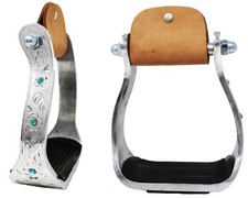 Challenger Western Saddle Aluminium Barrel Racing Stirrups w/ Rhinestones 51148