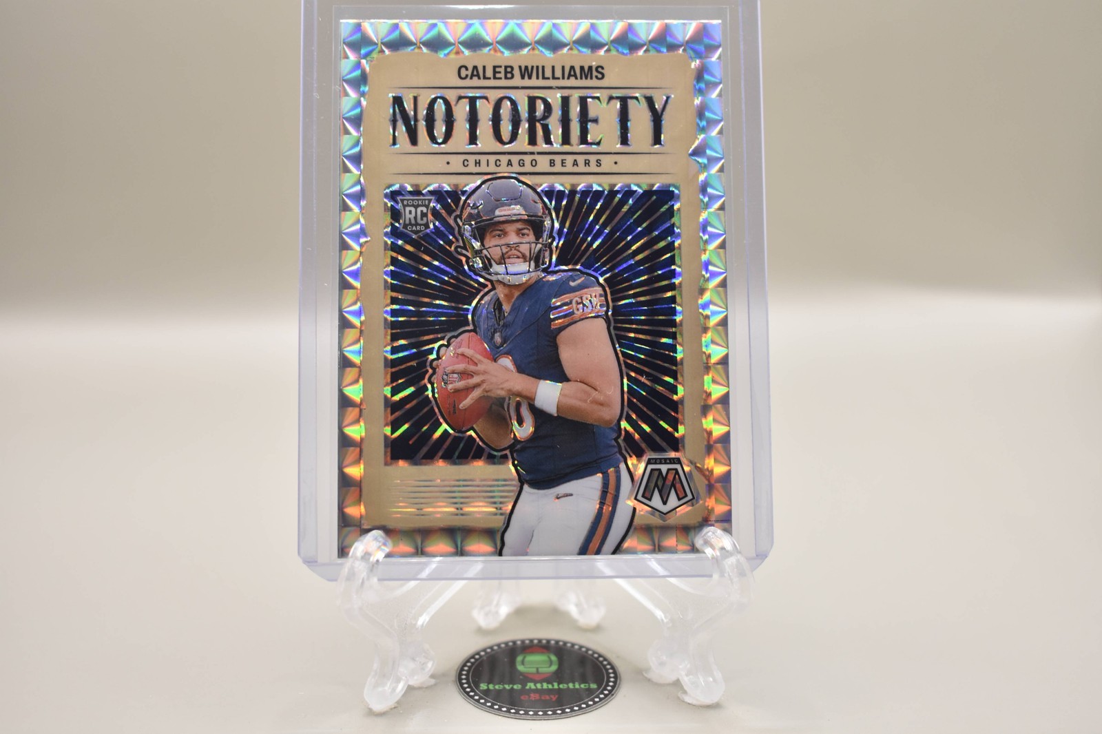 Caleb Williams Bears 2024 Panini Mosaic Notoriety Silver Mosaic Rookie RC #18