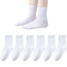 Kids Seamless Socks Boys Girls Cotton Athletic School Ankle Retro Stripes 6 Pk