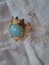 Ring Mile Mila Naturstein Amazonit verstellba...
