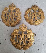 3 x RAF Air Force British Army Cap Badge Job Lot