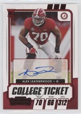 2021 Contenders Draft Picks College Game Ticket Red Alex Leatherwood Auto 4m3