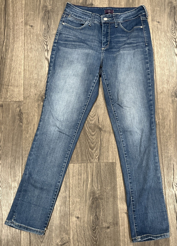 NYDJ JEANS Size 8 MARILYN STRAIGHT Lift Tuck Denim Good Jeans Slimming