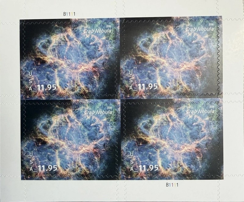 USA 2026 Stamps MNH Crab Nebula  Pane of 4 Cat. #6056