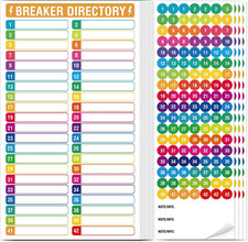 14 Sheets Breaker Panel Labels, 10 Electrical Box Catalog Labels and 4 Number St