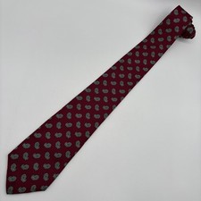 Hathaway Men’s Necktie Red Paisley All Silk Made In USA Minor Stains See Pics