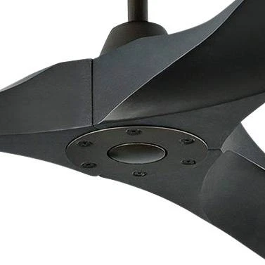 70" Visual Comfort Maverick Max Damp Matte Black Fan with Remote - Image 3 of 3