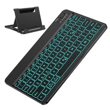  Bluetooth Keyboard for Tablet/Android/Windows/iOS, with 7 Colors Black