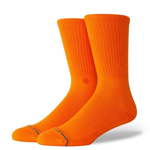 Bundle 4 Pairs! NWT Stance Icon Crew Socks Orange Size M 6-8.5