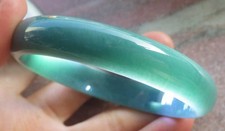 Video Certified Green 100 Natural A JADE Jadeite Bangle Bracelet 60mm 724169 AS