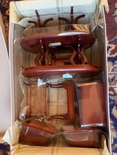 Vintage Wooden Dollhouse Dining Room Furniture Set – Table & Chairs – Boxed.