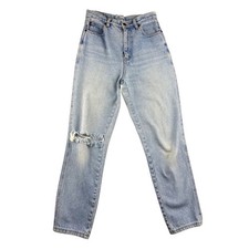 Vintage Jordache Jeans Women 9/10 Blue Wash Straight Leg Distressed Cotton 90s