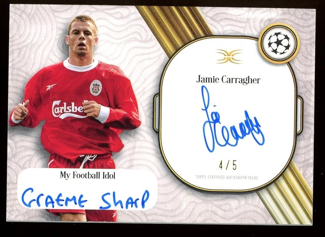 2024-25 Topps Definitive UCC Soccer Jamie Carragher ON CARD AUTO 4/5