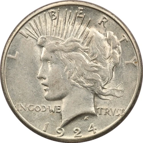 1924-S Peace Silver Dollar $1, About Uncirculated AU