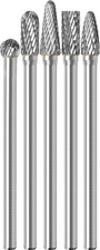 5Pcs Long Carbide Burr Set 1/4" Shank Total L 4.3" Die Grinder Bits Rotary Rasp