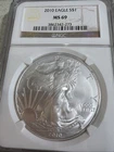 2010 American Silver Eagle Coin - NGC MS69