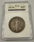 1916-P Walking Liberty Half – Tough Date – ANACS VF20 in Old Soapbox Holder
