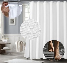 4 in 1 Soft Fabric Shower Curtain Set: Ivory Cream Curtain, White Liner 72x72