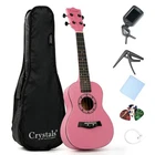 23" Concert Beginners Ukulele with Felt Pick & Spare Strings – Pink