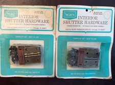NOS Sears Interior Shutter Hardware Antique Brass 8 Panel Installation USA Made