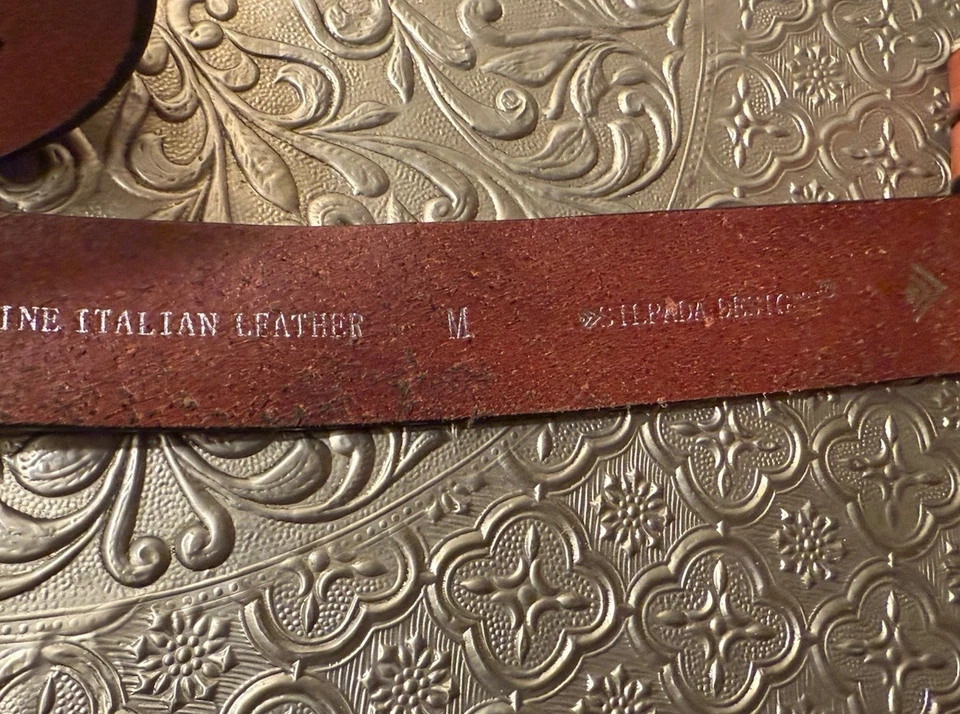 Women’s Silpada Desig Belt Genuine Italian Leather Brown Size Medium - Image 3 of 3