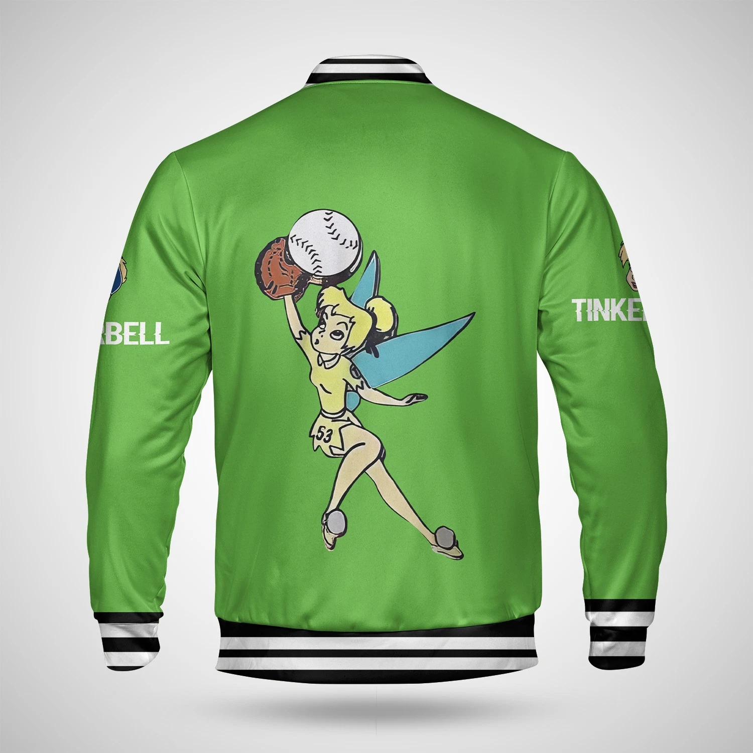 Personalized Tinker Bell Baseball Jacket for Women