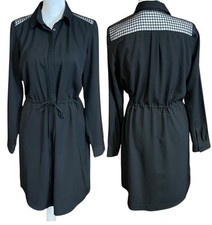 Ann Taylor Loft black shirtdress with tie waist medium