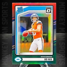 2024 Donruss - Bo Nix Rookie RC - #369 RED / GREEN OPTIC PREVIEW HOLO BRONCOS