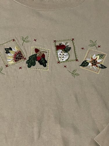 Vintage fall autumn sweatshirt grandma applique 3x - Picture 3 of 9