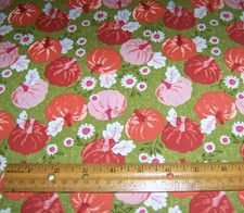 1 yd MODA Hey Boo PUMPKIN FIELD on WITCHY GREEN 100 Cotton Fabric HALLOWEEN