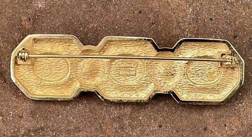 Broche CHRISTIAN DIOR Laque de Chine pedrería chapado en oro (S 6831) - Imagen 3 de 4
