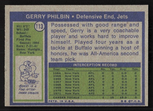 1972 Topps Football 1-132 See Scans SET BREAK Most are EX/NM/MT Pack Fresh! - Picture 313 of 357