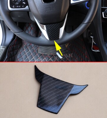 BLAKAYA Compatible with Steering Wheel Sticker Carbon Fiber Interior Cover for Honda Civic 2020 2019 2018 2017 2016 Trim Black,1pc BLAKAYA Compatible with Steering Wheel Sticker Carbon Fiber Interior Cover for Honda Civic 2020 2019 2018 2017 2016 Trim Black,1pc