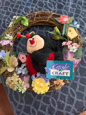 Vintage Lady Bug Christmas Wreath