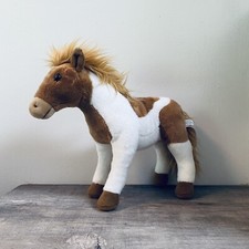 13 FAO Schwarz Toys R Us Exclusive White /Brown Horse Plush Stuffed Animal 2015
