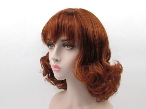 WOMENS LONG MID-LENGTH WAVY LOOSE CURLS CURLY HAIR FLIP UP WIG W/ BANGS JENNA - 第 3/14 張圖片