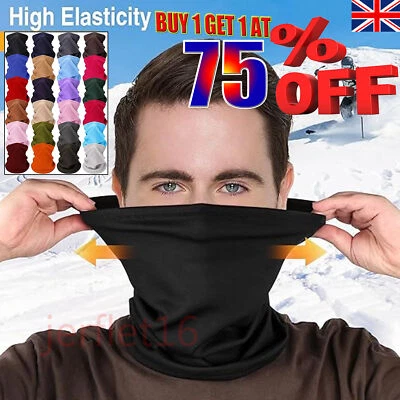 Thermal Fleece Snood Neck Warmer Scarf Warm Winter Ski For Men Women Winter