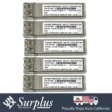 LOT of 5 Juniper Finisar Original 10GB SFP+ SR Optic Transceiver 740-031980