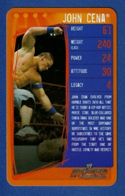 JOHN CENA 2009 Top Trumps WWE Game Card Wrestling The Prototype Peacemaker DC!