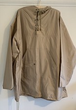 Gudrun Sjoden Beige Hooded Silk Long Pullover Jacket Coat Size Xl