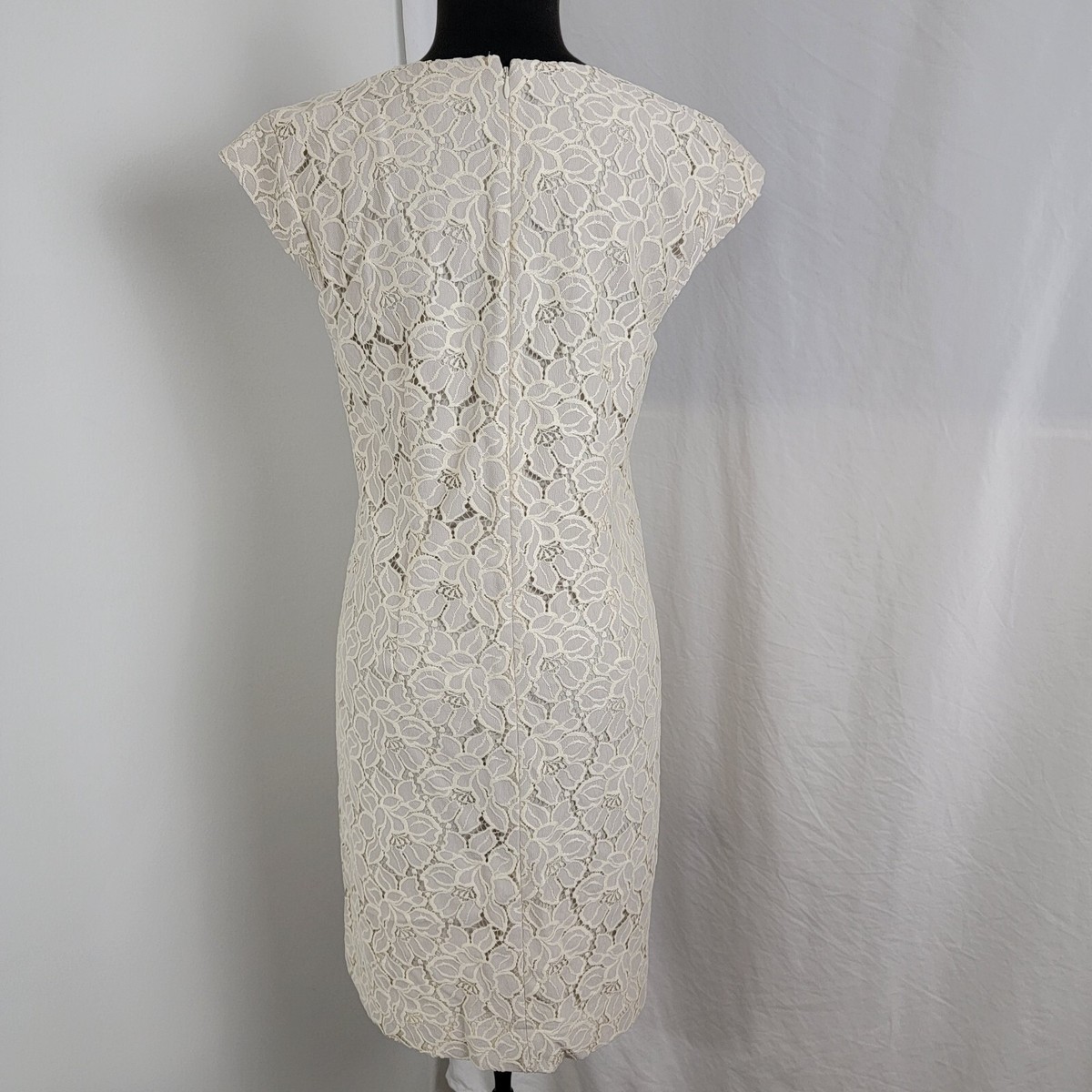 J. Crew Women's Dress Beige Cream Eyelet Sleeveless V Neck Embroidery Lined  Sz 6 | eBay